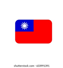 Taiwan flag vector isolated on white background.  
