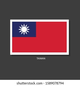 Taiwan flag Vector Square Icon