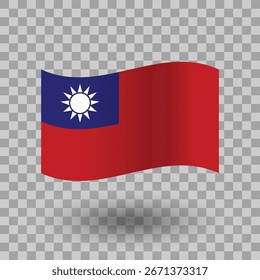 Vector de la bandera de Taiwán. Taiwán bandera ondulada aislado fondo transparente. Bandera del icono del símbolo de Taiwán. EPS 10