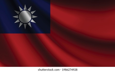 Taiwan flag waving. background for patriotic and national design. vector illustration  
