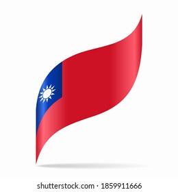 Taiwan flag wavy abstract background. Vector illustration.