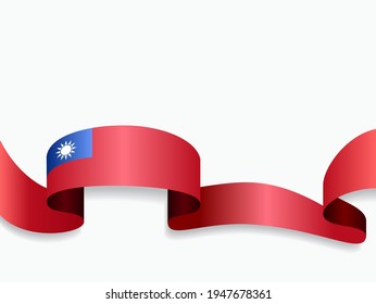 Taiwan flag wavy abstract background. Vector illustration.