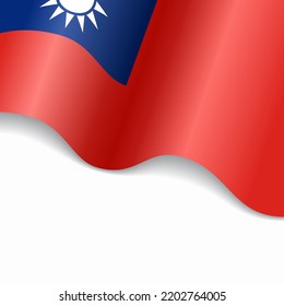 Taiwan flag wavy abstract background. Vector illustration.