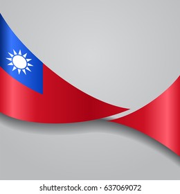 Taiwan flag wavy abstract background. Vector illustration.