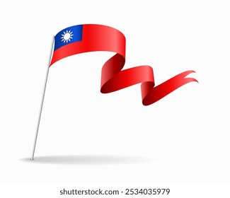 Taiwan flag wavy background layout. Vector illustration.