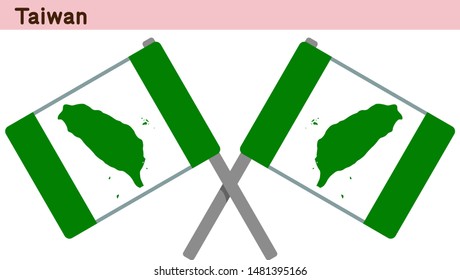Taiwan Flags Isolated on white Background. vector illustration.