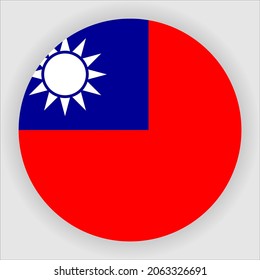 Icono de la bandera de Taiwán plana redondeada