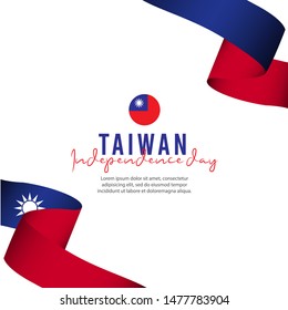 Taiwan independence day vector template