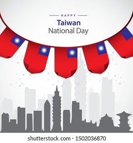 Taiwan independence day vector template