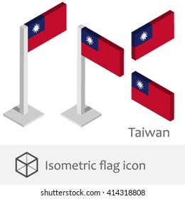 Taiwan isometric flag icon