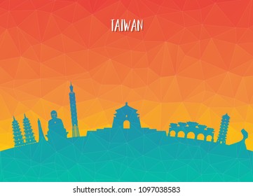 Taiwan Landmark Global Travel And Journey paper background. Vector Design Template.used for your advertisement, book, banner, template, travel business or presentation.