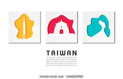 Taiwan Landmark Global Travel And Journey paper background. Vector Design Template.used for your advertisement, book, banner, template, travel business or presentation.