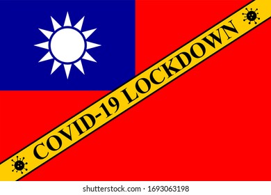 bloqueo de Taiwán que impide la propagación o el brote de coronavirus. covid-19, precaución en taiwan para bloquear la infección por virus