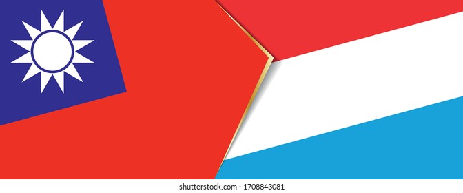 Taiwan and Luxembourg flags, two vector flags symbol of relationship or confrontation.