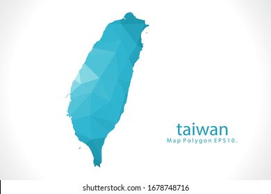 taiwan Map Abstract geometric rumpled triangular low poly style gradient graphic on white background
