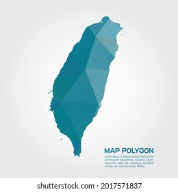 Taiwan Map Abstract geometric rumpled triangular low poly style gradient graphic on white background