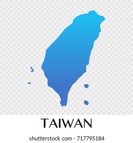 Taiwan map in Asia continent illustration design