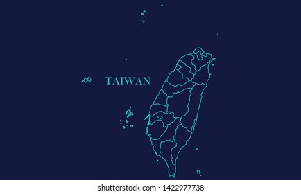 Taiwan Map Background Vector eps10 