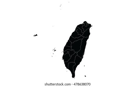 Taiwan map black color