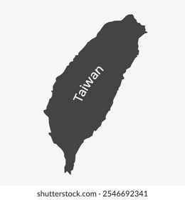 Taiwan Karte Schwarz Silhouette. Vektorgrafik