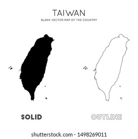 Taiwan map. Blank vector map of the country. Borders of Taiwan for your infographic. Vector illustration.