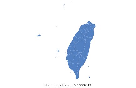 Taiwan map blue color