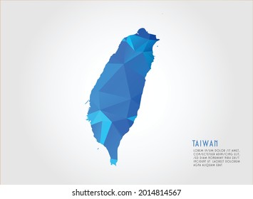 Taiwán mapa azul Color del fondo blanco polígono