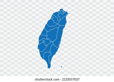 Taiwan Map blue Color on Backgound png