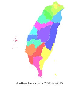 Taiwan map colorful country icon