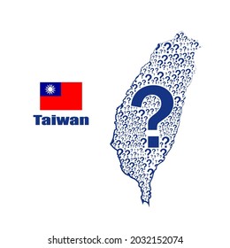 Taiwan Map Flag Made From Question Mark.