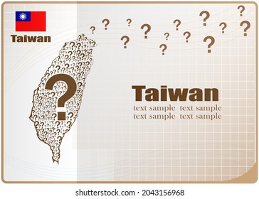 Taiwan map flag made from question mark.