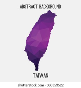 Taiwan map in geometric polygonal style.Abstract tessellation,modern design background. Vector illustration EPS8