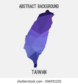 Taiwan map in geometric polygonal,mosaic style.Abstract tessellation,modern design background,low poly. Vector illustration.
