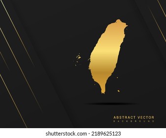 Taiwan map of gold gradient style vector Illustration.