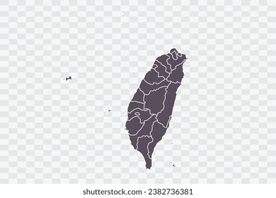 Taiwan Map Graphite Color on White Background quality files Png