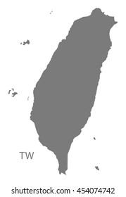 Gris de mapa de Taiwán