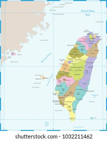 Taiwan Map - High Detailed Vector Illustration