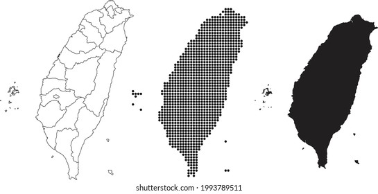 Taiwan map isolated on a white background.