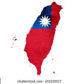 Taiwan Map National Flag Icon