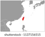 Taiwan map on gray base 
