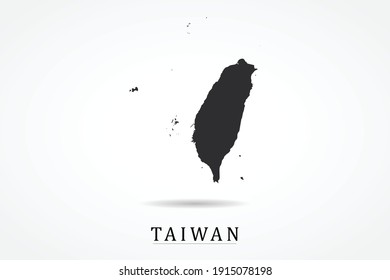 Taiwan-Karte auf weißem Hintergrund - Vektorgrafik eps10