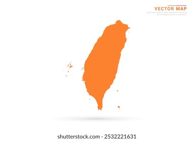 Taiwan Map - Orange abstract style isolated on white background vector.