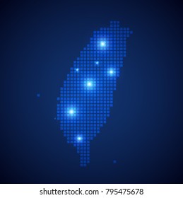 Símbolo de la página mapa de Taiwán para el diseño de su sitio web Taiwán mapa logo, aplicación, UI. Línea de red poligonal, esfera de diseño, punto y estructura de malla 3D de marco de cable. Mapa de Taiwán.ilustración vectorial eps 10