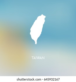 Taiwan map silhouette - Abstract Blurred Background