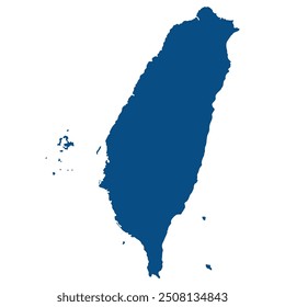 Taiwan map. Map of Taipei in blue color