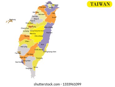 Taiwan map vector illustration
