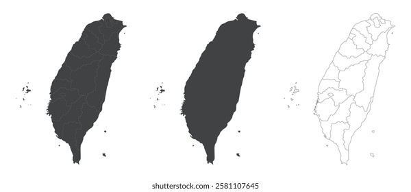 Taiwan Map vector isolated white backround