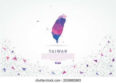 Taiwan-Karte - Weltkarte Internationale Vektorgrafik-Vorlage mit mehrfarbigem rosa Farbverlauf einzeln auf weißem Hintergrund für Bildung, Website, Banner, Infografik - Vektorgrafik eps10