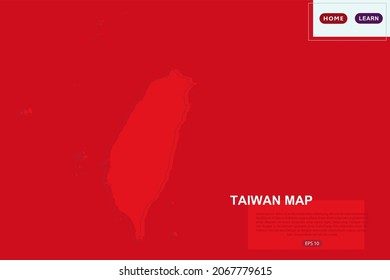 Taiwan Map - World Map International vector template with red color and outline sketch isolated on red background for education, design, website, banner - Vector illustration eps 10