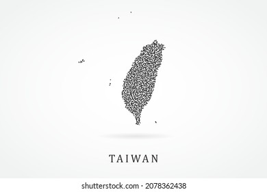 Taiwan Map - World map vector template with Black grid on white background  for education, infographic, design, website, banner - Vector illustration eps 10